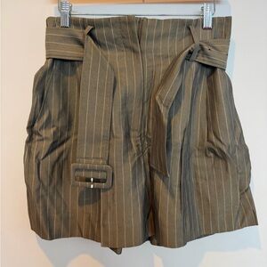 Sandro High Waist Brown Striped Shorts